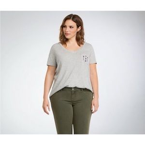 Torrid Embroidered Arrow Pocket Tee